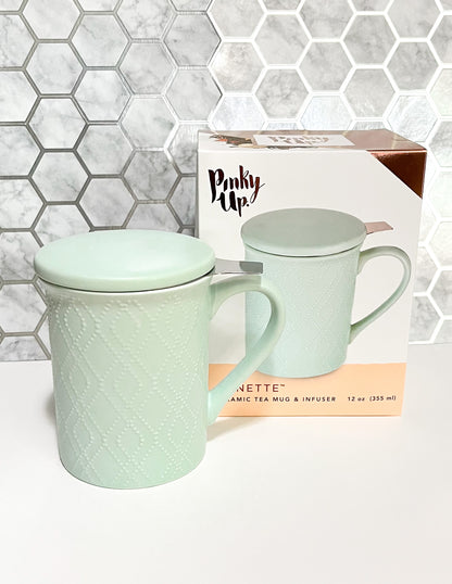 Mint Ceramic Tea Mug & Infuser