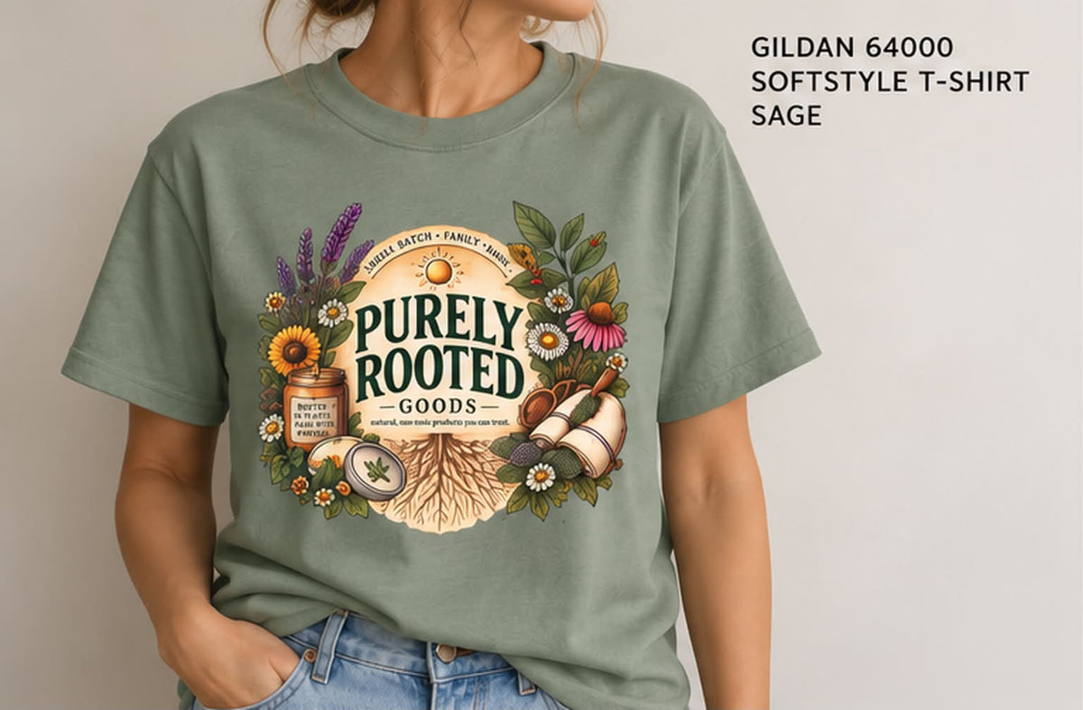 Purely Rooted Goods Botanical Logo T-Shirt