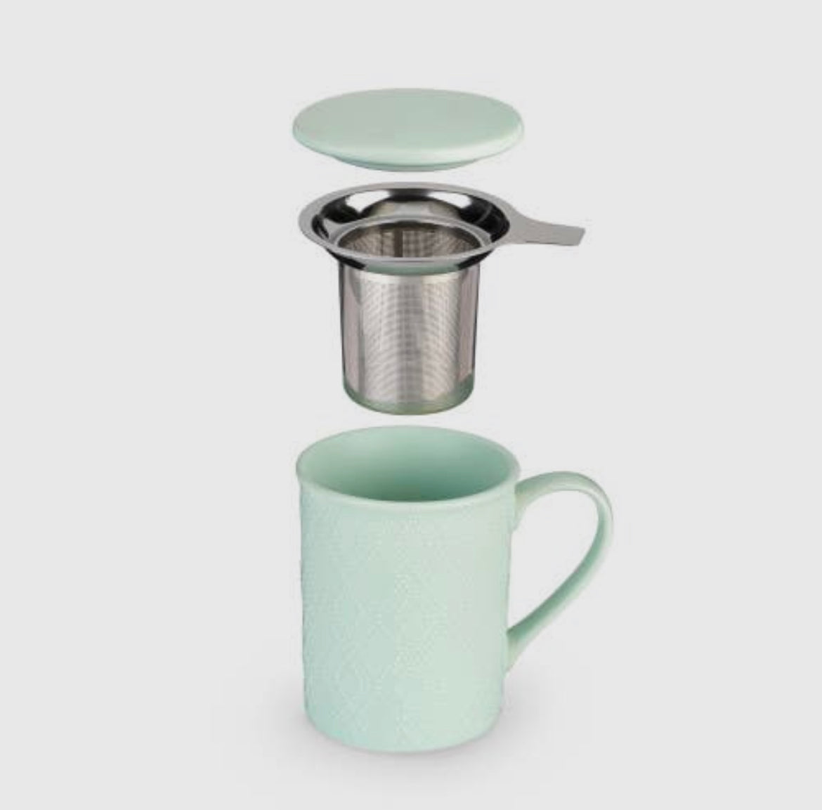 Mint Ceramic Tea Mug & Infuser