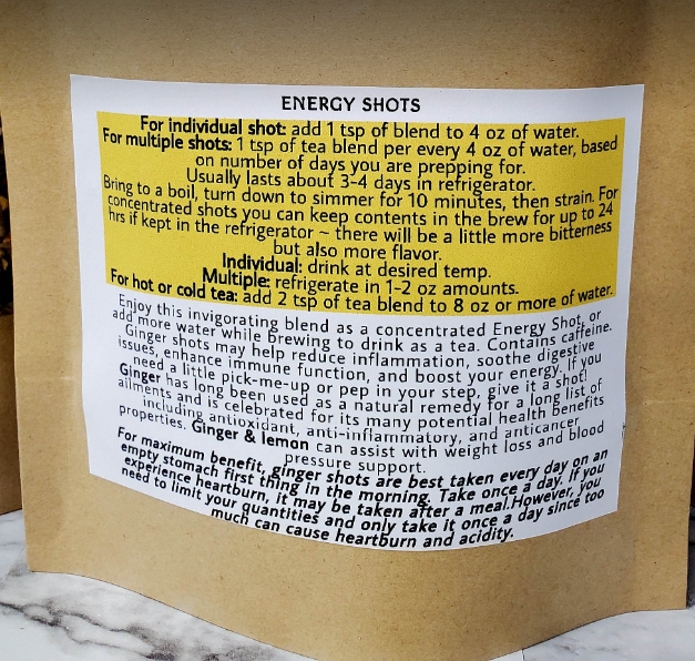 Ginger Energy Shot Tea Blend